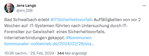 Sicherheitsvorfall in Bad Schwalbach