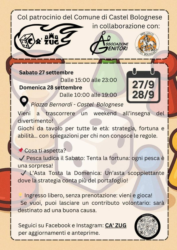 Castel Bolognese, il 27 e 28 settembre la piazza diventa una grande ludoteca