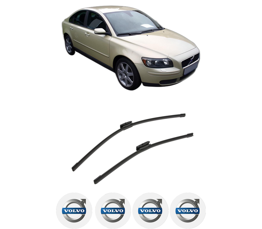 Set stergatoare auto VOLVO S40 II (544) din 2004-2012, pentru parbriz auto, 2 bucati, Bosch Aerotwin Multi, din cauciuc siliconat rezistent, 4 Stickere Auto VOLVO