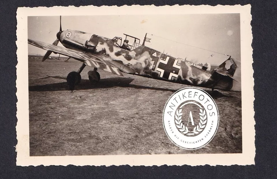 Foto,Me 109,JG,Kennung,Wappen,seltene Tarnung,Jäger,Messerschmitt,Flugzeug,Pilot (1)