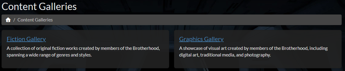 Galleries landing page