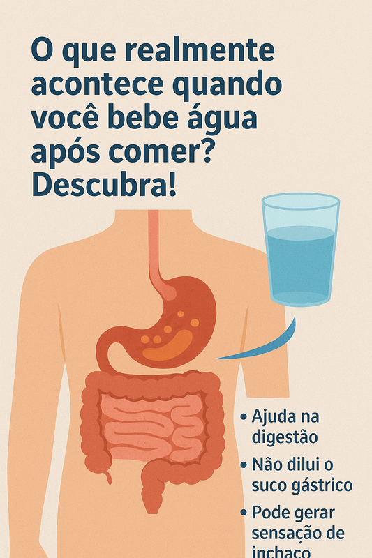 Infográfico sobre água e digestão