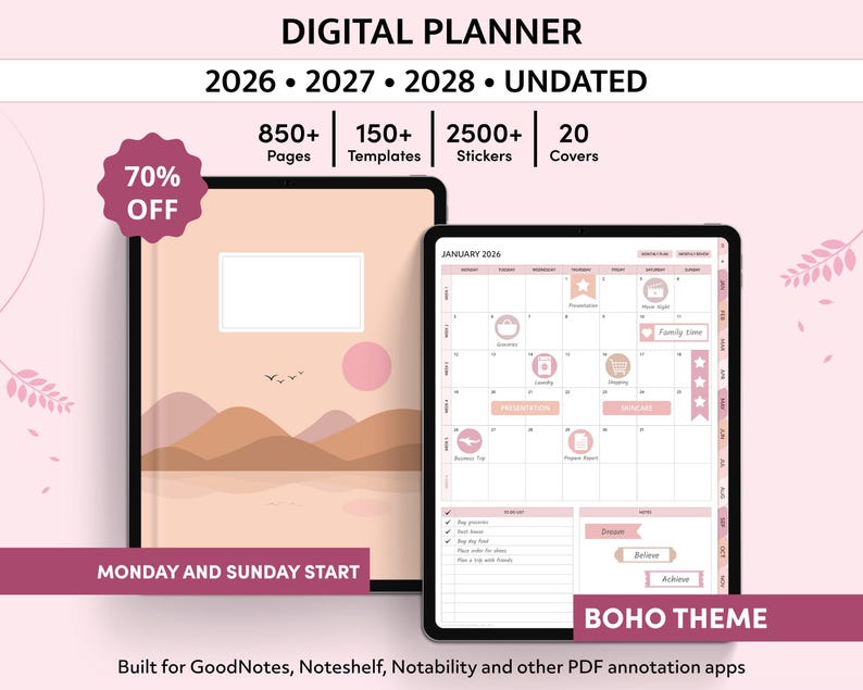 Boho GoodNotes Planner