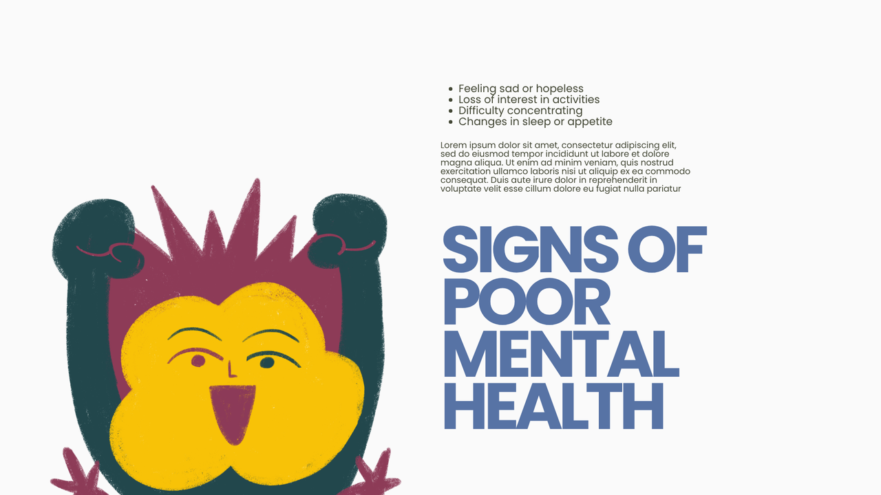 Green Black Illustration Mental Health Presentation