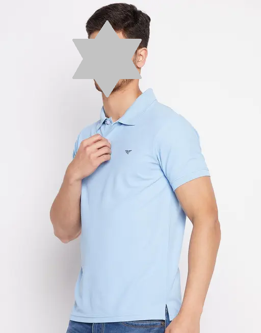 RISS Men's Cotton Half Sleeves Solid Polo T-shirt Color 6 (R306)