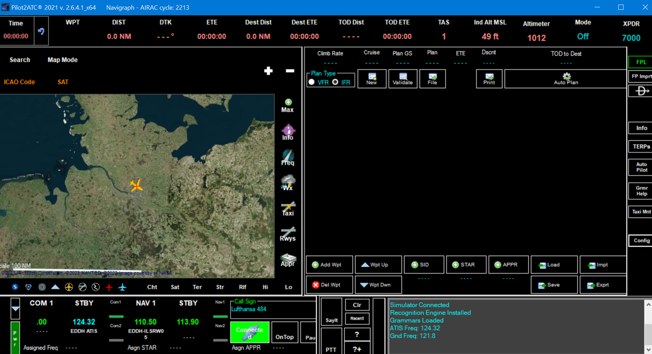 2023-01-06 08_44_50-Pilot2ATC® 2021 v. 2.6.4.1_x64 Navigraph - AIRAC cycle_ 2213