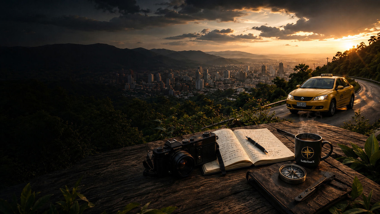 Paisaje contemplativo de Cali al atardecer