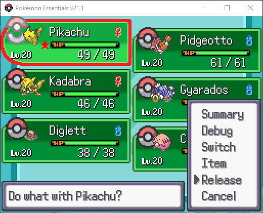 Release a shiny pikachu