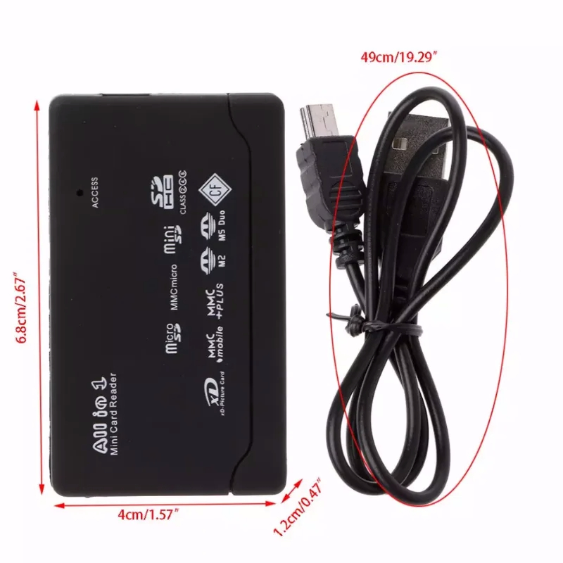 USB 2.0 Multi Card Reader SD CF XD M2 MS