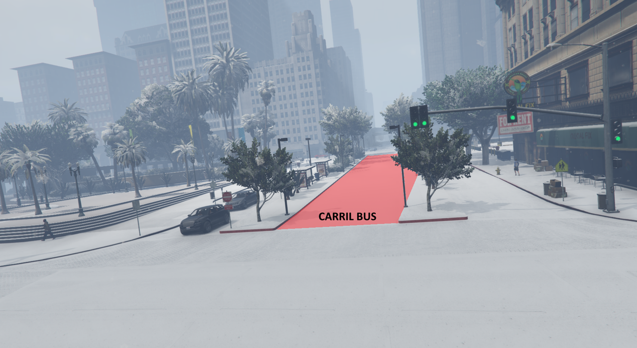 Gobierno de San Andreas Inaugura Nuevo Carril Bus en Legion Square Como Parte de su Agenda Verde