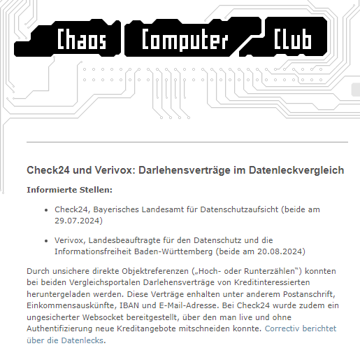 Datenleck bei Check24 und Verivox
