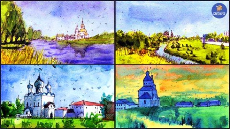 Atmospheric Night Landscapes In Watercolor
