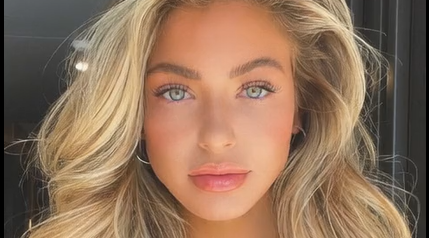 Hannah C Palmer Blonde in Sky Blue Bra Shows Massive Big Boobs XXX