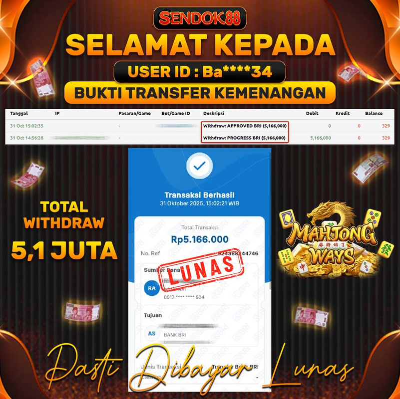 SENDOK88 JEPE! MAHJONG WAYS Rp 5.166.000,- LUNAS!