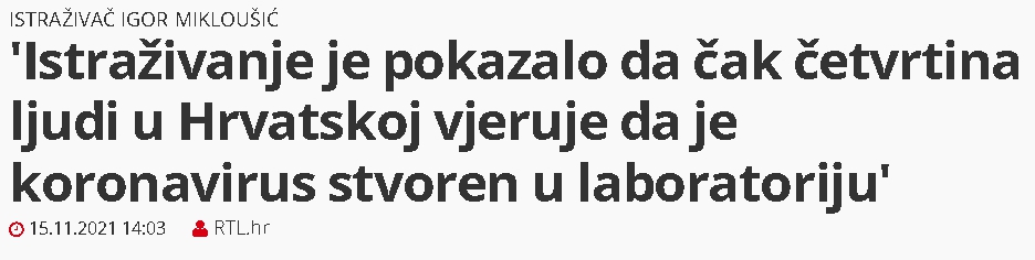 Značajan broj populacije pao pod utjecaj teorija zavjera  3