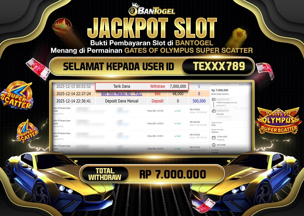 BUKTI JACKPOT LUNAS BANTOGEL
