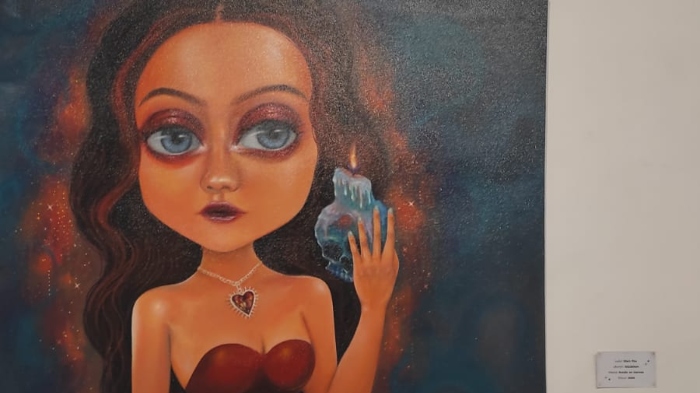 Pameran lukisan di Achieve Art Space, tempat wisata di Jogja untuk liburan akhir pekan.