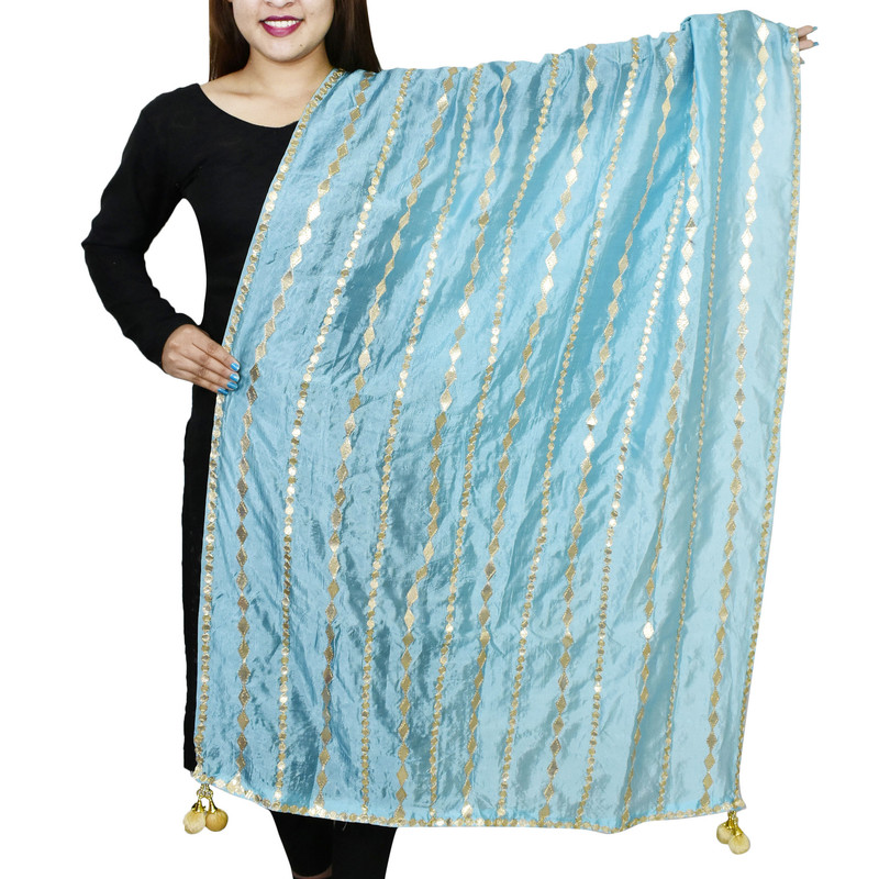 thumbnail 20  - Women&#039;s Dupatta Gota Patti Traditional Wrap Chunni Shawl Scarf Hijab For Wedding