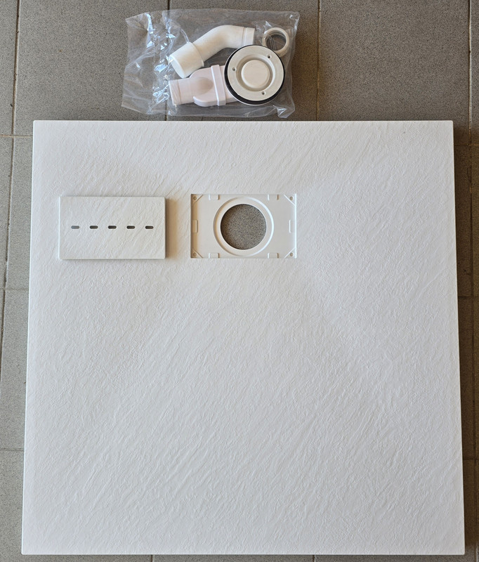 Duschtasse, 3cm Dicke, Duschwanne, schneidbar, 80x80, 90x90, usw.  mit Ablaufganitur