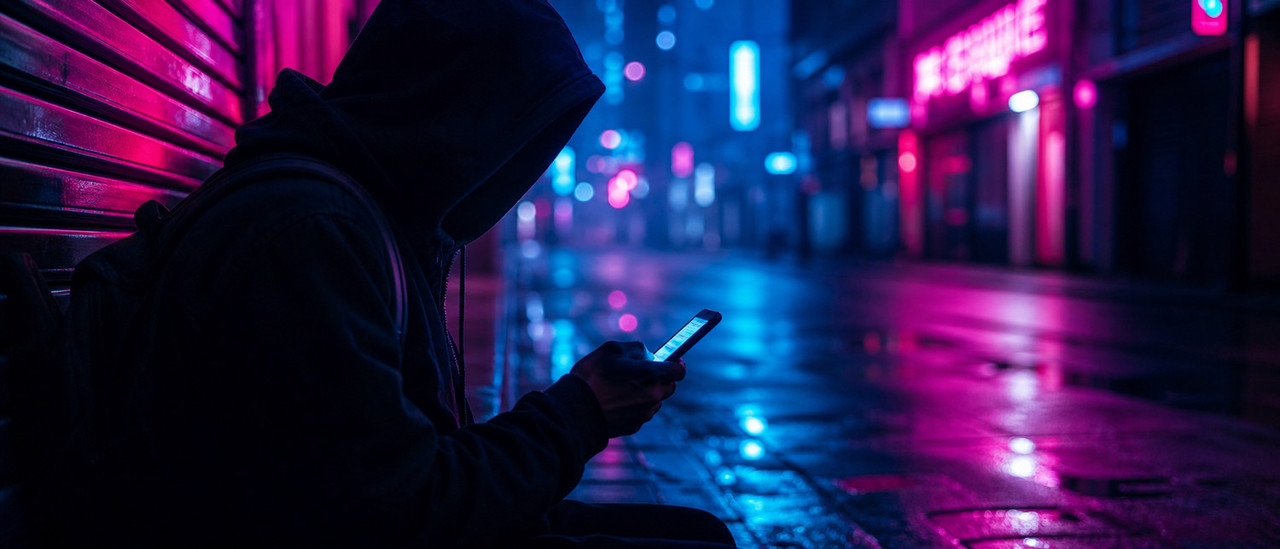 Анонимный пользователь смотрит сторис в Instagram со смартфона
