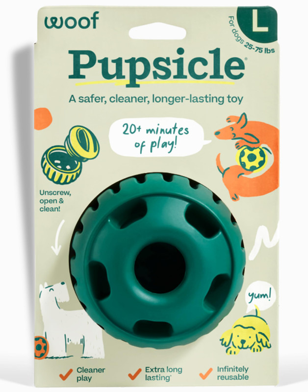 WOOF Pupsicle Interactive Dog Ball Toy Large Green