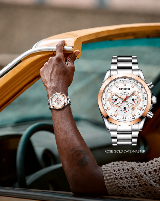 Binbond Men Chain Wristwatch strap detail