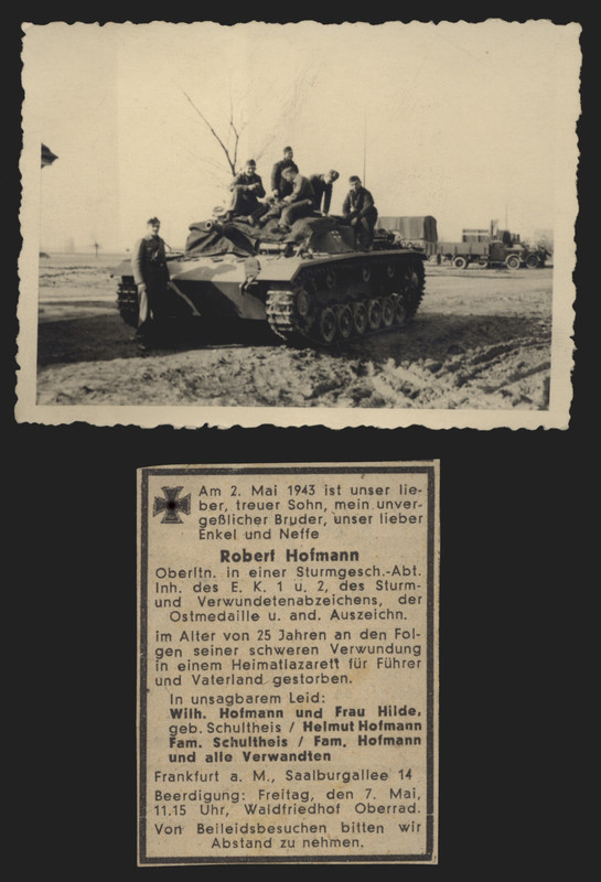 Sturmgeschütz von Robert Hofmann mit Besatzung  