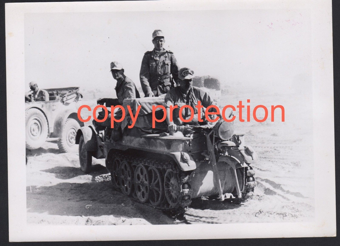 Orig. Foto KETTENKRAD mit Anhänger Afrika 1942 Afrika-Korps