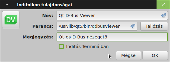 Qt D-Bus Viewera menüben