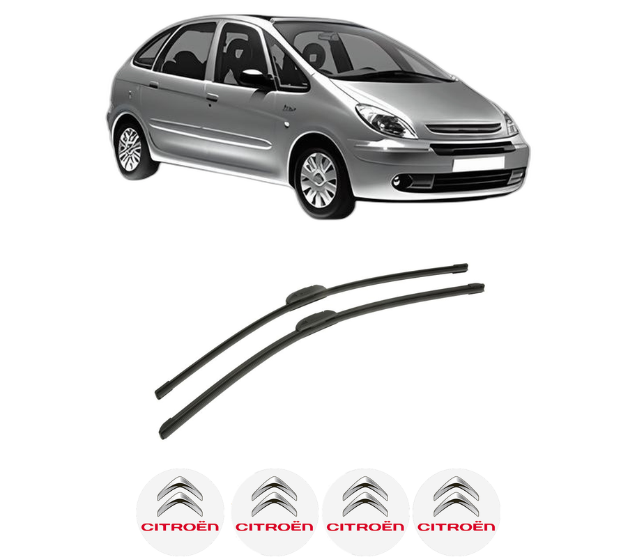 Set stergatoare auto CITROEN XSARA PICASSO (N68) din 1999-2012, pentru parbriz auto, 2 bucati, Bosch Aerotwin Retrofit, din cauciuc siliconat rezistent, 4 Stickere Auto CITROEN