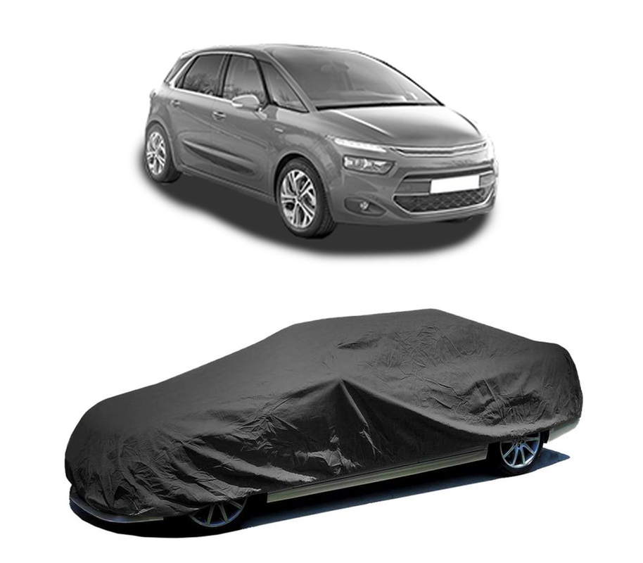 Husa tip prelata auto pentru CITROEN C4 PICASSO II 2013 - 2018,culoare negru, material textil impermeabil, rezistanta la intemperii praf UV, CARPASSION Husa Protectie