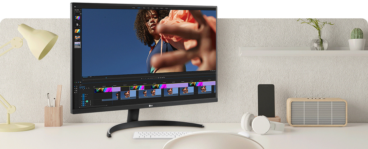 Monitor LG 32UR500-B com suporte ajustável