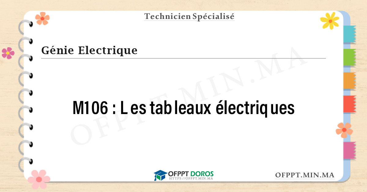 Sommaire détaillé du cours Les tableaux électriques M106 OFPPT - Structure du module