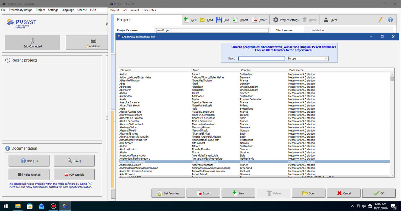Working with PVsyst 8.1.8.49527 full activated