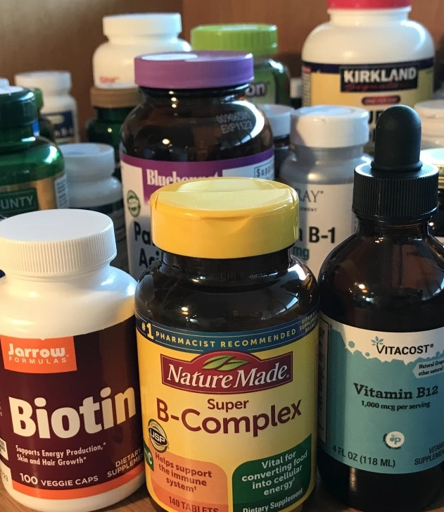 Vitamin B Complex Supplements in bottles