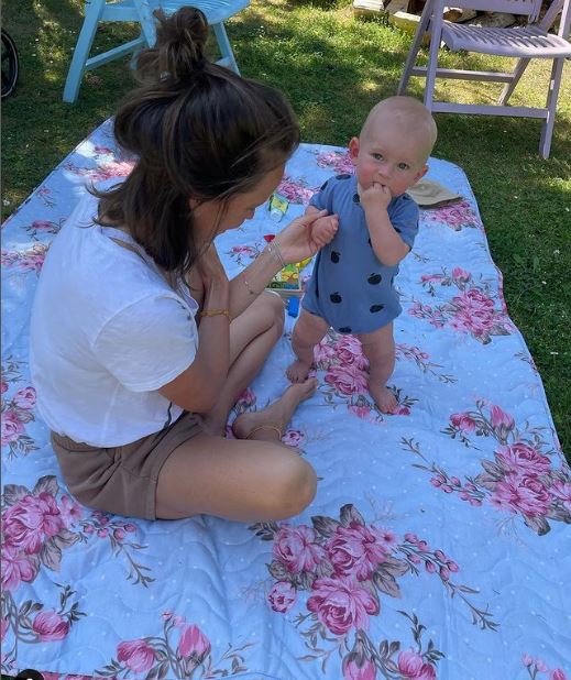 Barbora with her baby