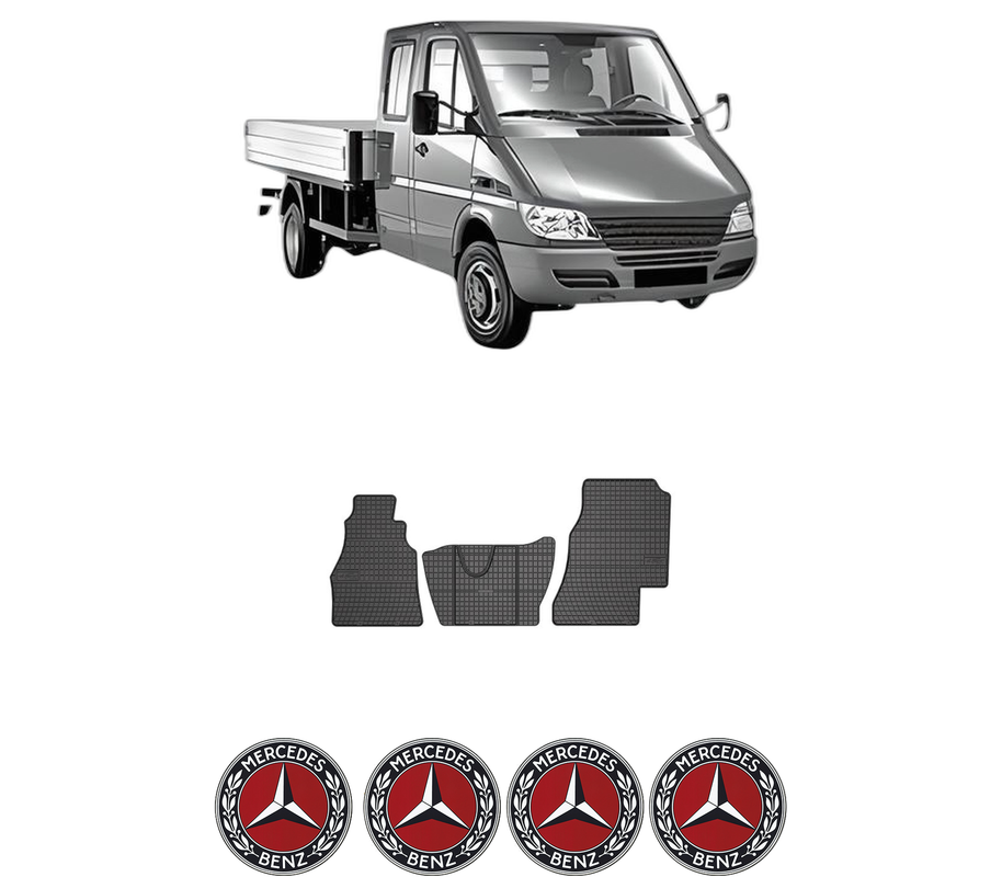 Set covorase presuri MERCEDES-BENZ SPRINTER 5-t Platform/Chassis (B905) din 2001-2006, auto, din cauciuc thermoplastic, 4 Stickere auto cu MERCEDES-BENZ