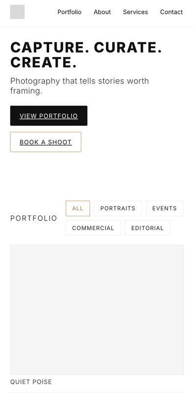 Frame & Focus mobile view