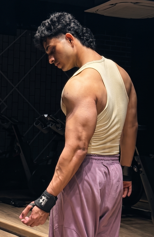 CrossFit athlete performing workout with wrist support
