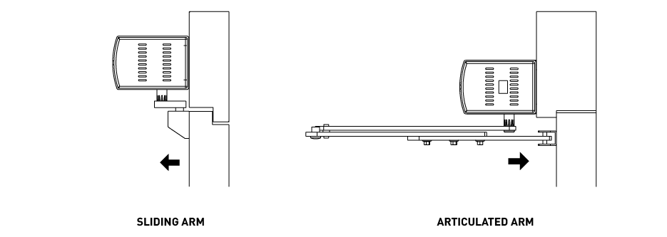 Bras glissant et bras articulé