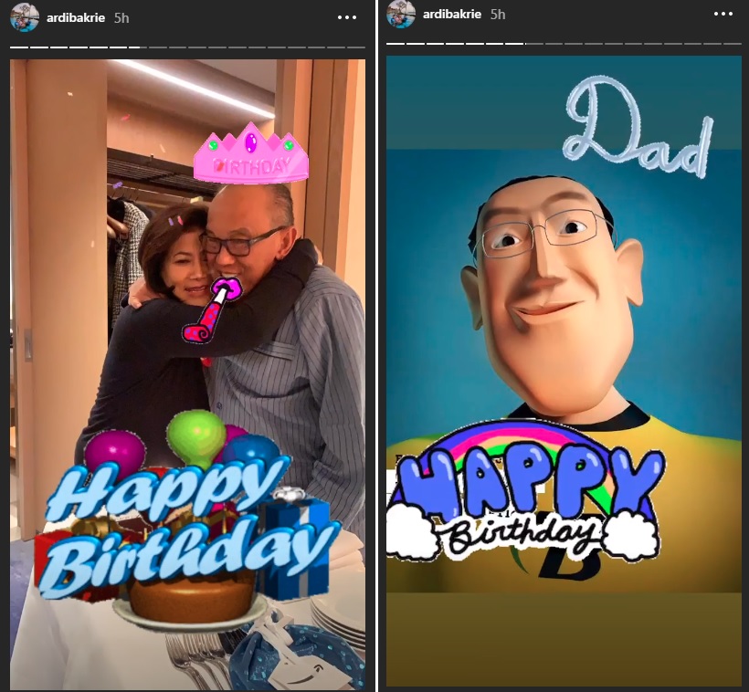 Ucapan selamat ulang tahun dari Ardi Bakrie untuk ayahnya
