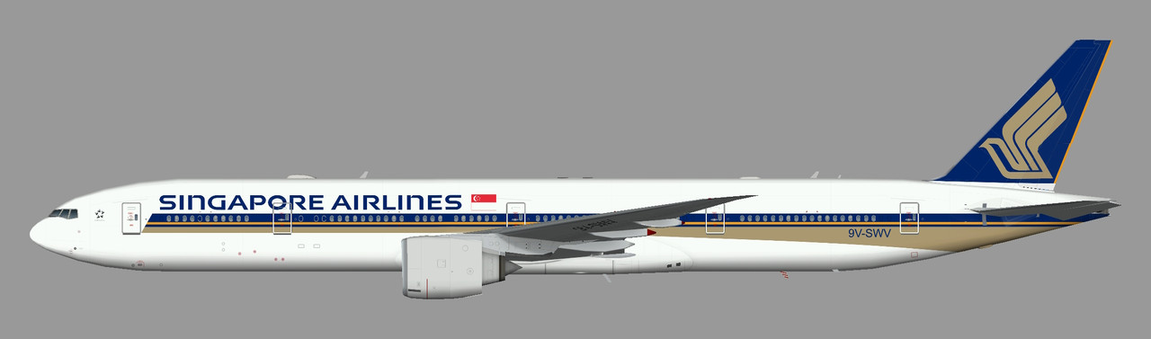 航空機・ヘリコプター Singapore B777-300ER 9V-SWS Singapore Airlines Boeing 777-300ER Flaps Down 9V-SWY JC