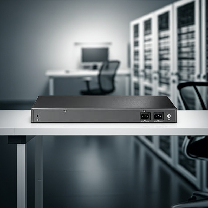 Close-up dos 4 slots SFP+ de 10Gbps