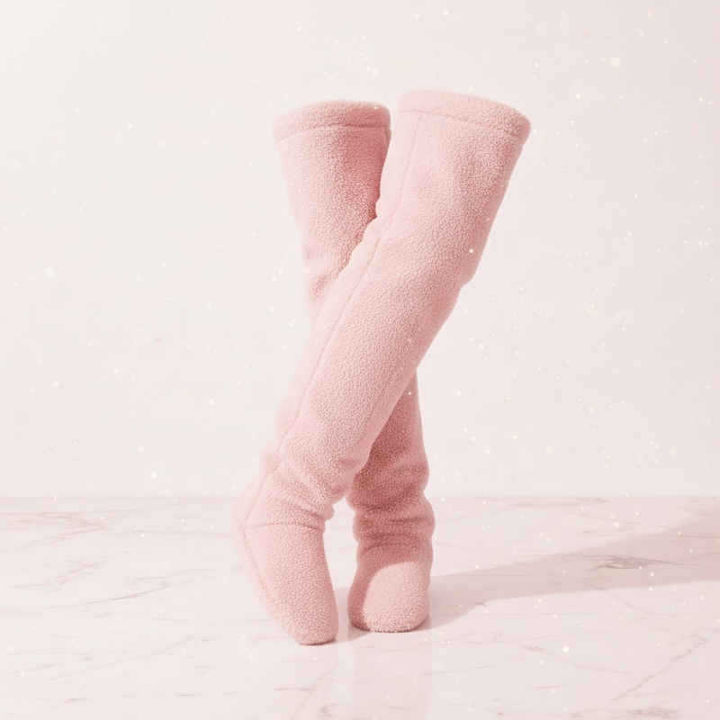Fuzzy Thigh High Socks