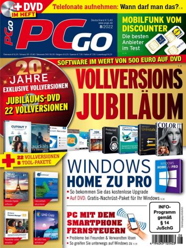 Cover: Pcgo Magazin August No 08 2022