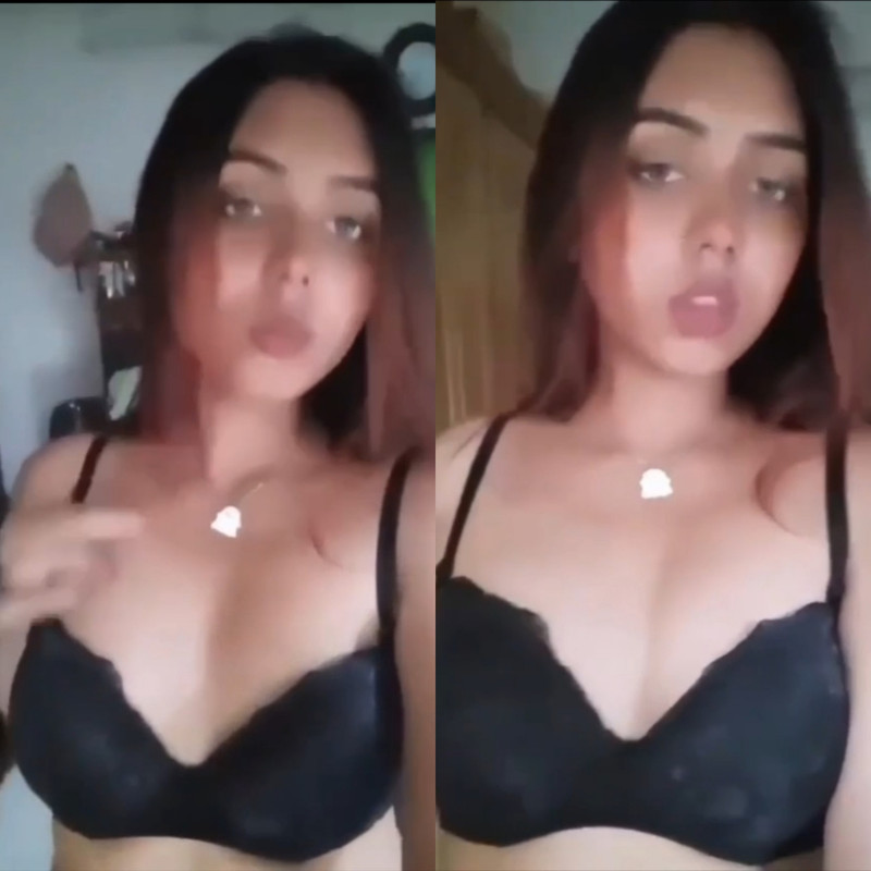 beautifull girl flashing and squeezing boobs