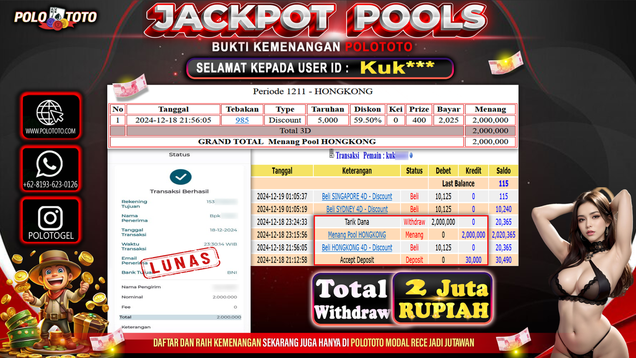 POLOTOTO JACKPOT TOGEL PASARAN HONGKONG Rp.2,000.000,-