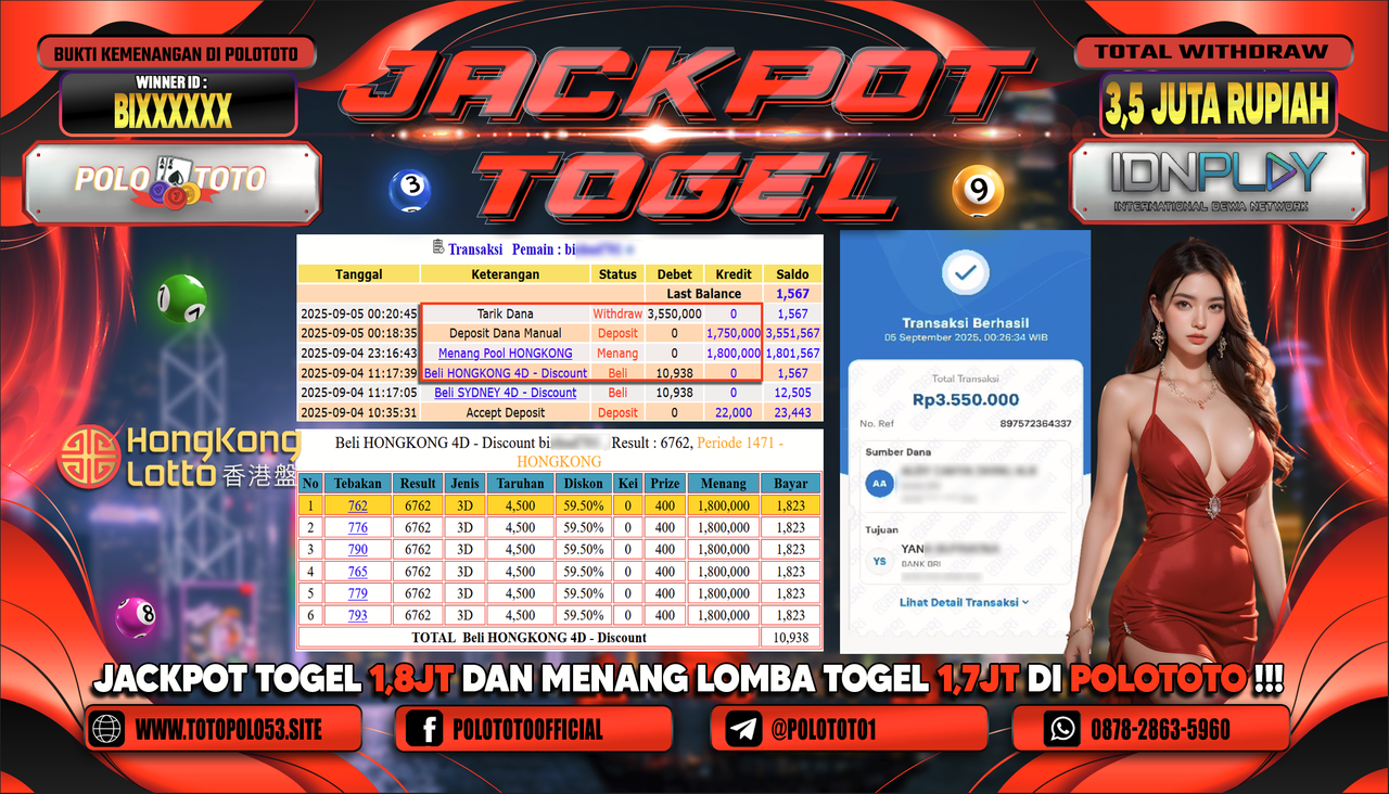 POLOTOTO JACKPOT TOGEL HONGKONG LOTTO Rp.3.550.000,-