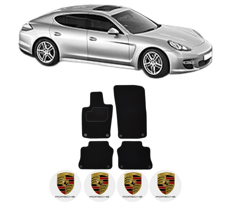 Set Covorase Presuri PORSCHE PANAMERA (970) din 2009-2016, Auto, Material Textil Mocheta, 4 Stickere auto cu PORSCHE