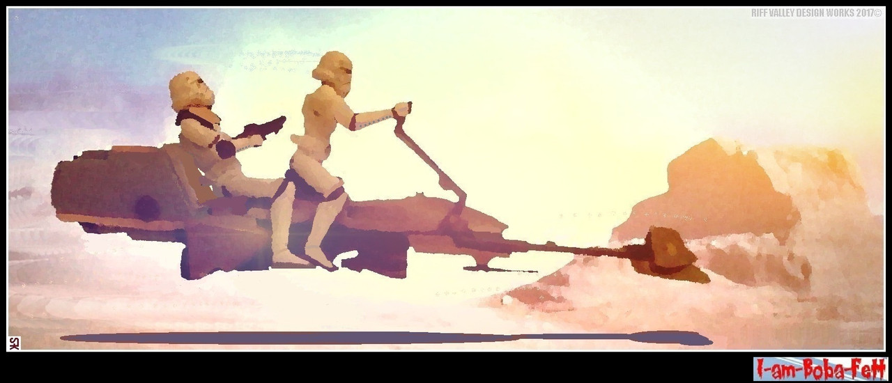 sw custom two seat imperial speeder bike paintin